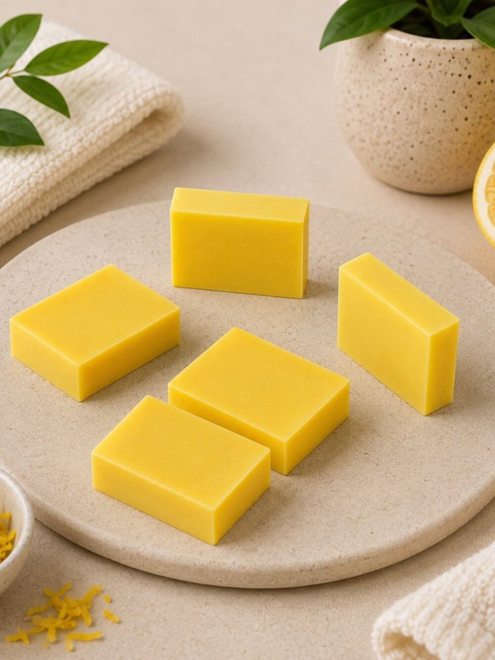 Lemon Zest Heritage Block Hand Poured Goat Milk Soap Bar